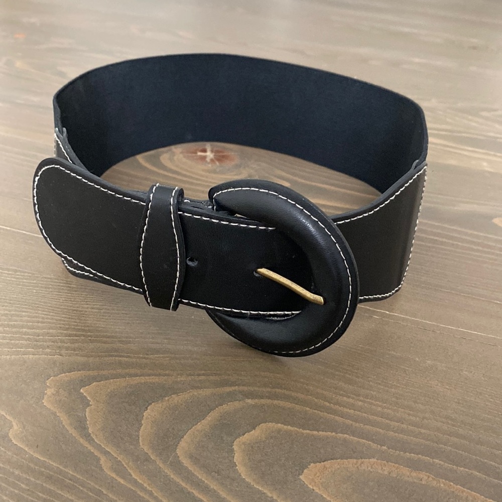 Black elastic thick belt